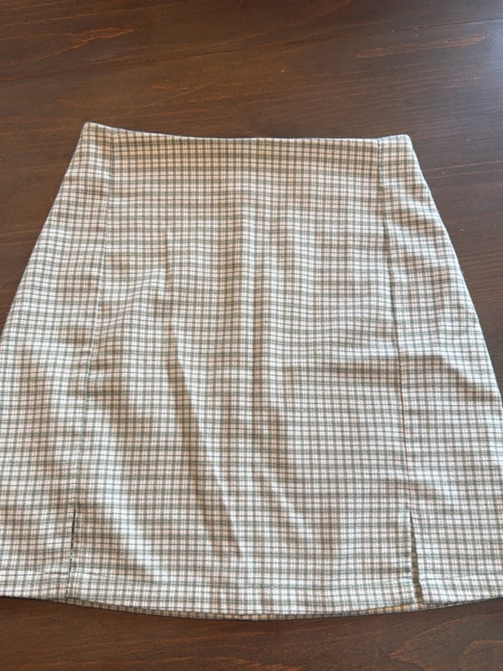 Brandy Melville Neutral Plaid Pencil Skirt